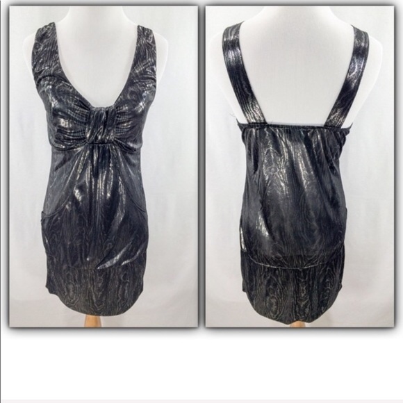 Wet Seal metallic zebra print shimmery formal cocktail party dress Jr medium - Picture 3 of 4